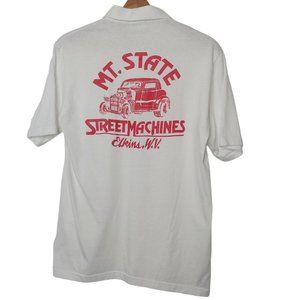 Mountain State Street Machines Elkins WV Single Stitch Men L Polo Shirt Hot Rod